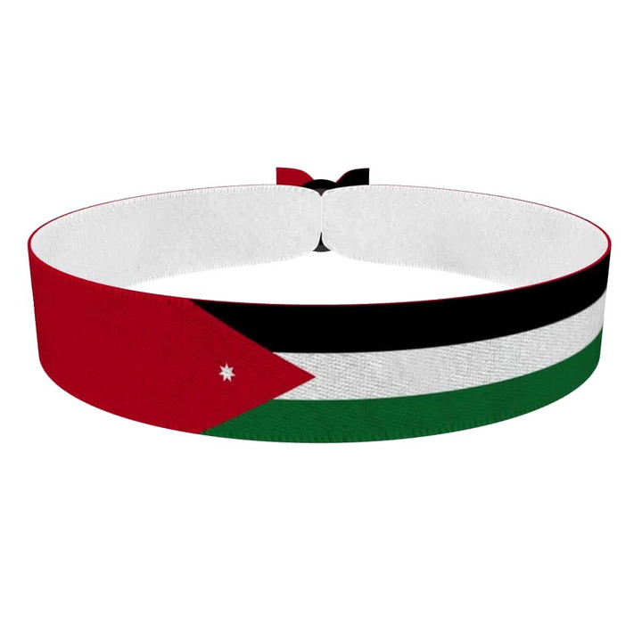 Zum Produkt Jordanien Flagge Stoffarmband