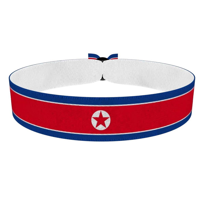 Zum Produkt Nordkorea Flagge Stoffarmband