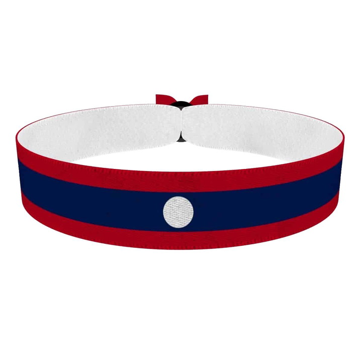 Zum Produkt Laos Flagge Stoffarmband