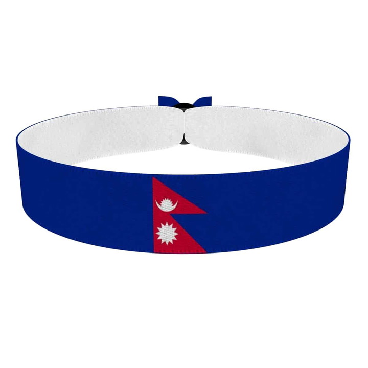 Zum Produkt Nepal Flagge Stoffarmband