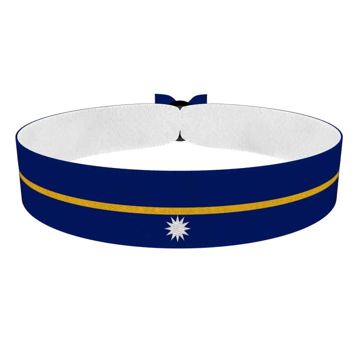 Zum Produkt Nauru Flagge Stoffarmband