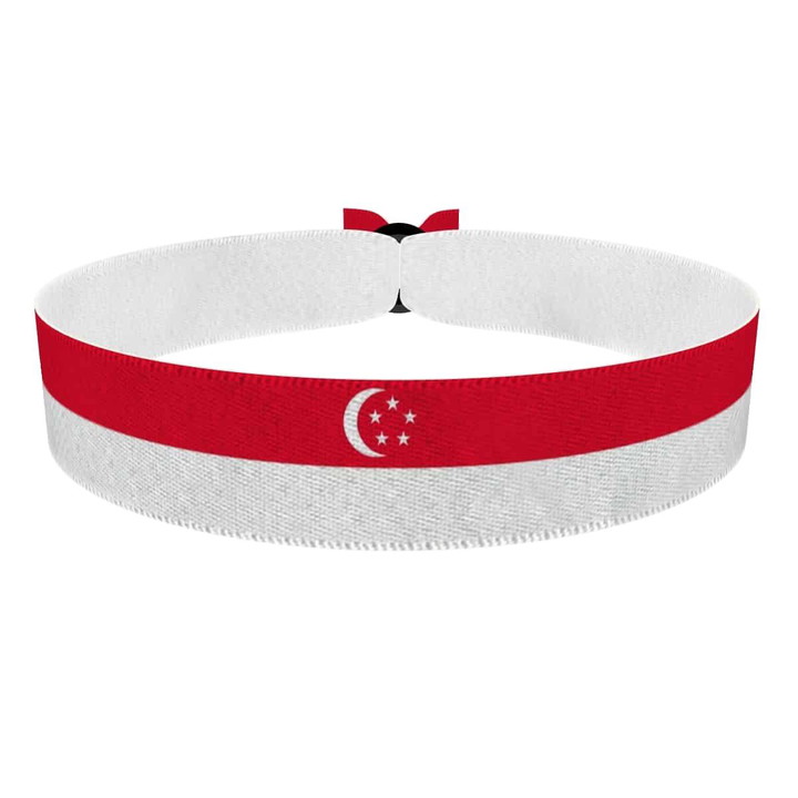 Zum Produkt Singapur Flagge Stoffarmband