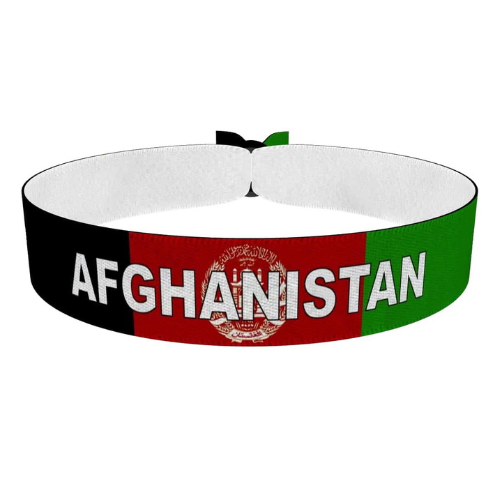 Zum Produkt Afghanistan Flagge mit Ländername Stoffarmband