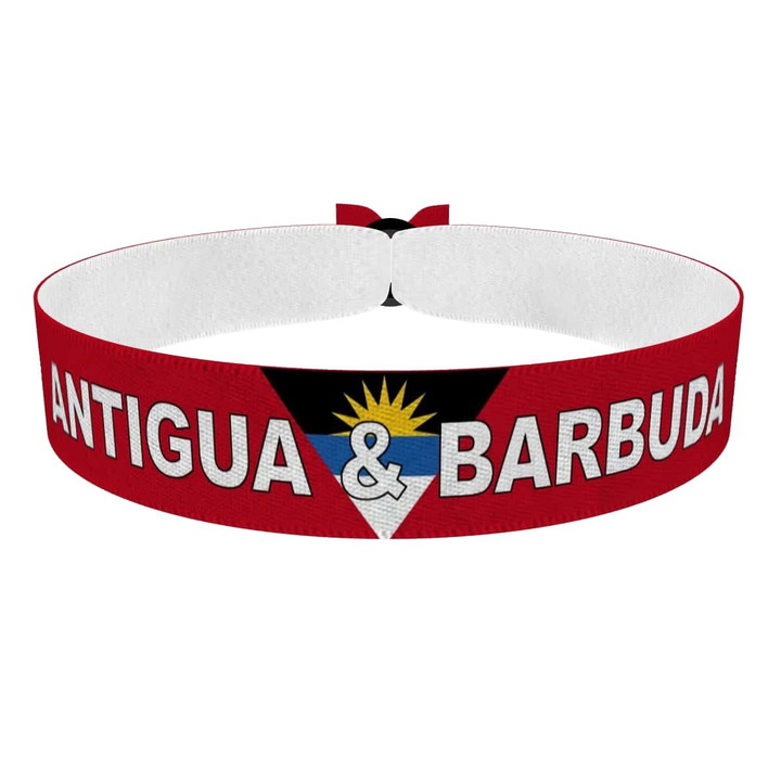 Zum Produkt Antigua & Barbuda Flagge mit Ländername Stoffarmband