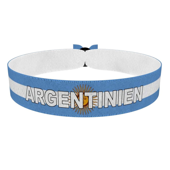 Zum Produkt Argentinien Flagge mit Ländername Stoffarmband