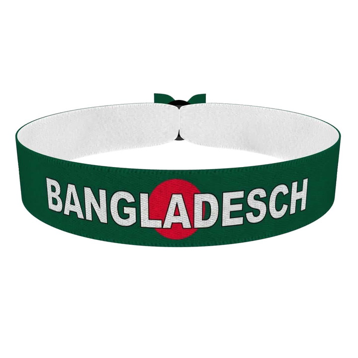 Zum Produkt Bangladesch Flagge mit Ländername Stoffarmband