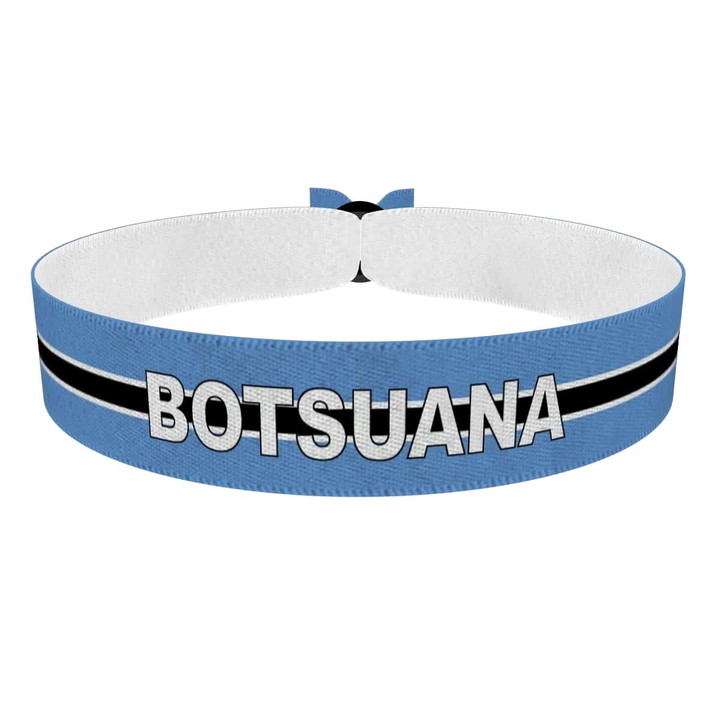 Zum Produkt Botsuana Flagge mit Ländername Stoffarmband