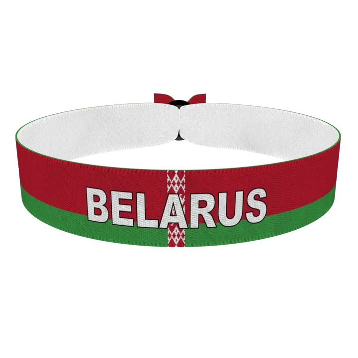 Zum Produkt Belarus Flagge mit Ländername Stoffarmband
