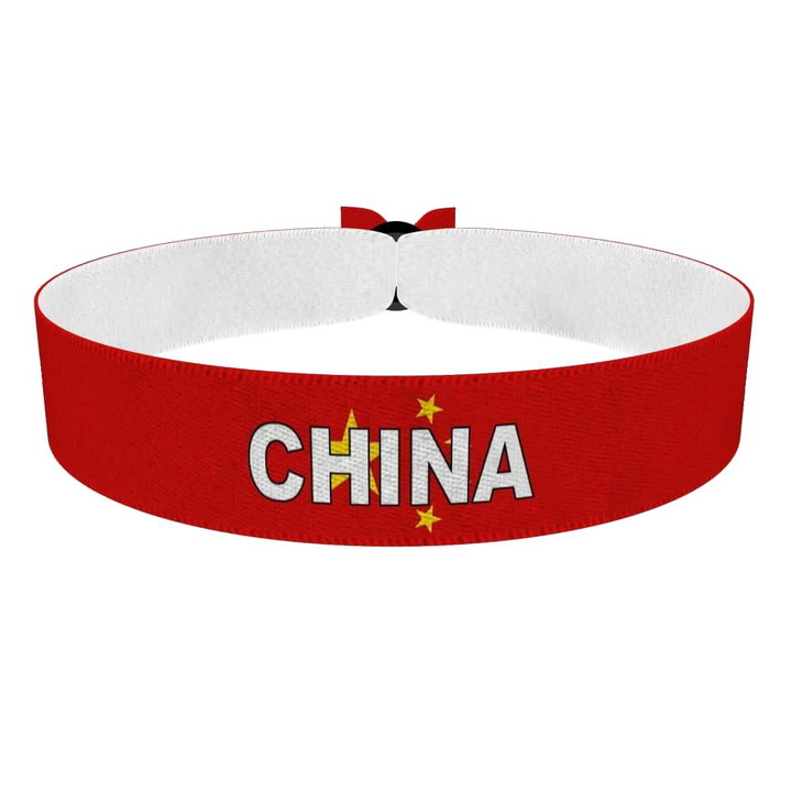 Zum Produkt China Flagge mit Ländername Stoffarmband
