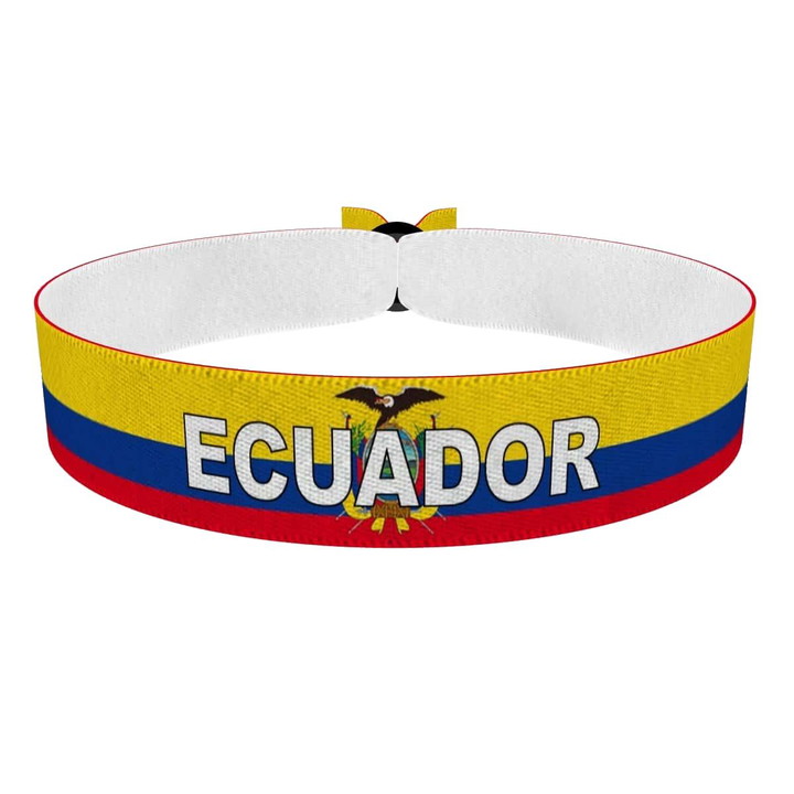 Zum Produkt Ecuador Flagge mit Ländername Stoffarmband