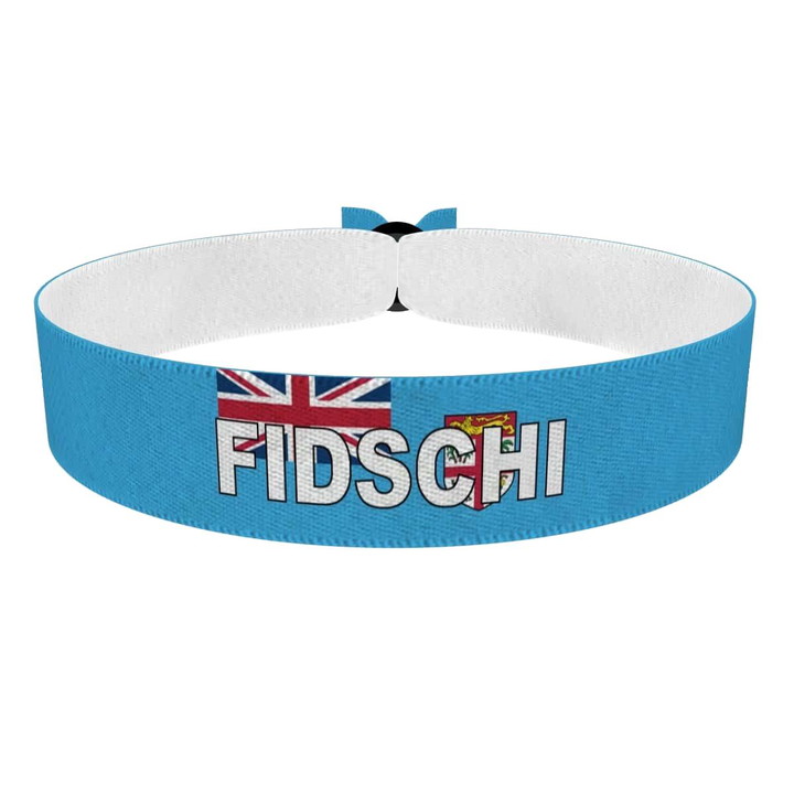 Zum Produkt Fidschi Flagge mit Ländername Stoffarmband