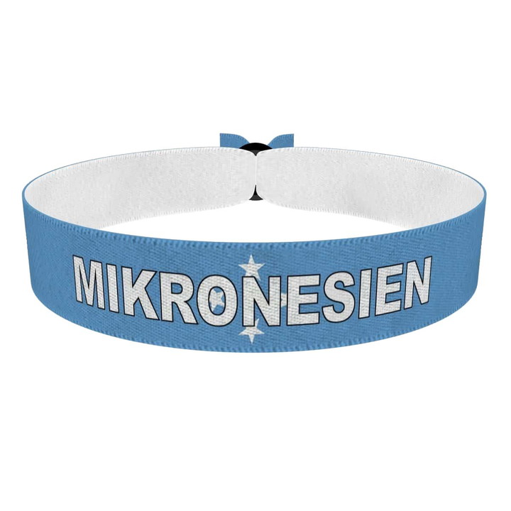 Zum Produkt Mikronesien Flagge mit Ländername Stoffarmband