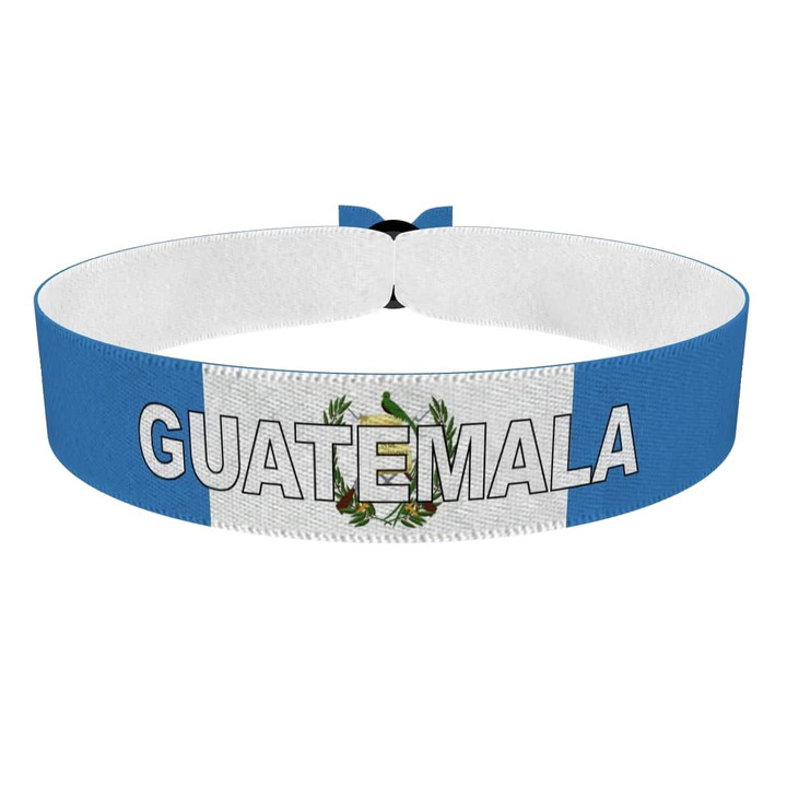 Zum Produkt Guatemala Flagge mit Ländername Stoffarmband