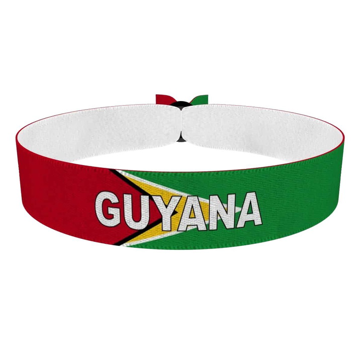 Zum Produkt Guyana Flagge mit Ländername Stoffarmband