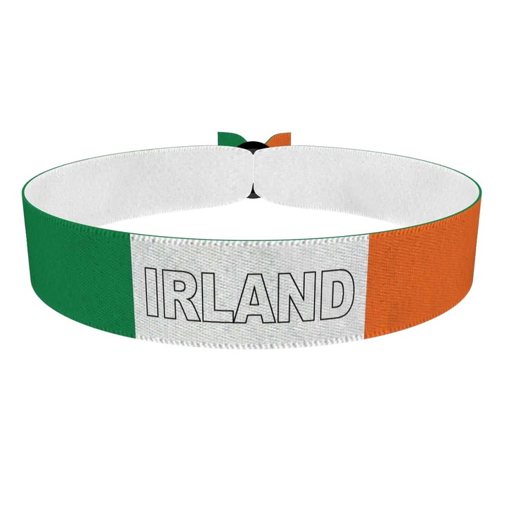 Zum Produkt Irland Flagge mit Ländername Stoffarmband