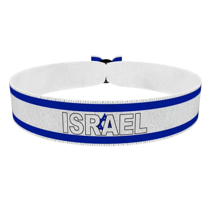 Zum Produkt Israel Flagge mit Ländername Stoffarmband