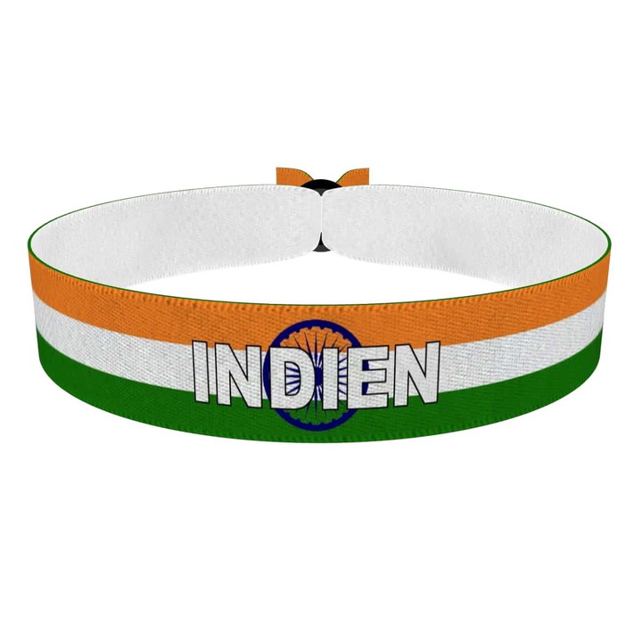Zum Produkt Indien Flagge mit Ländername Stoffarmband