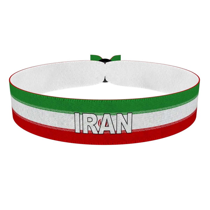 Zum Produkt Iran Flagge mit Ländername Stoffarmband