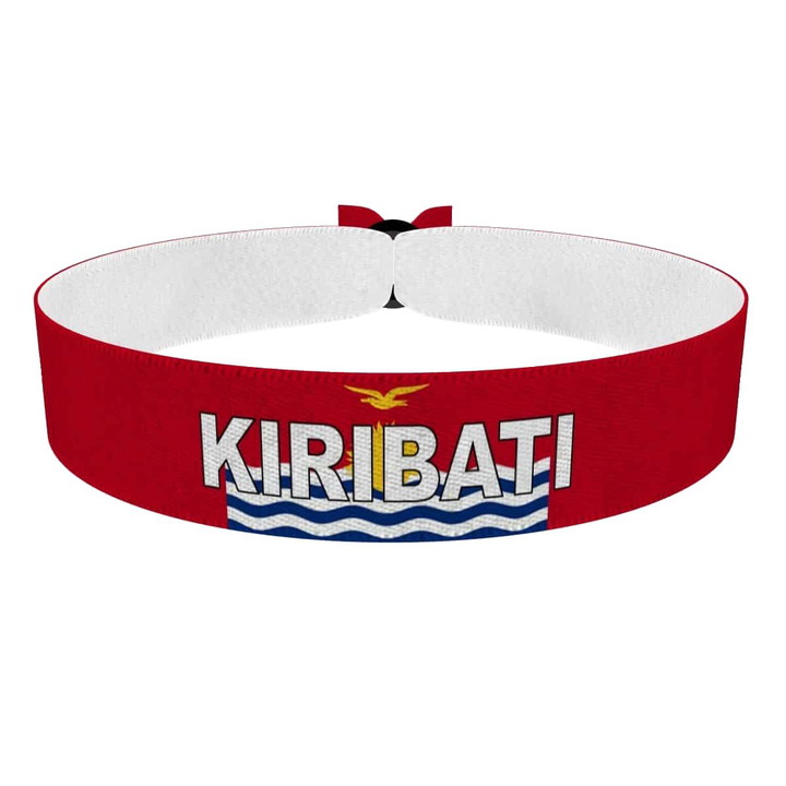 Zum Produkt Kiribati Flagge mit Ländername Stoffarmband