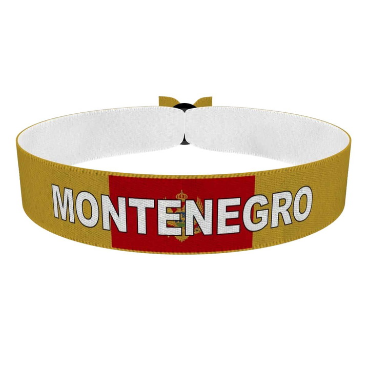 Zum Produkt Montenegro Flagge mit Ländername Stoffarmband