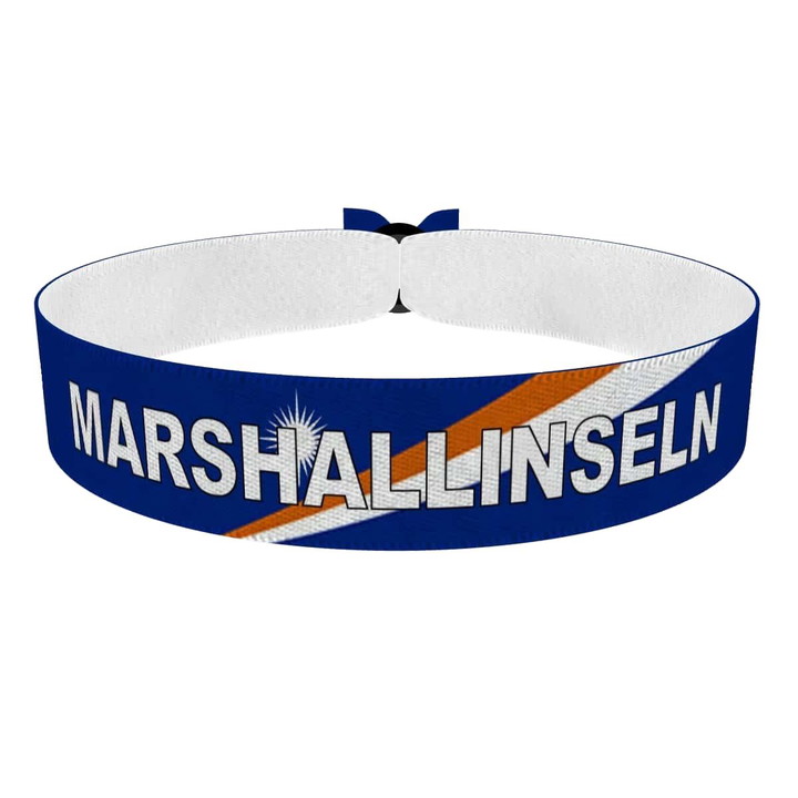 Zum Produkt Marshallinseln Flagge mit Ländername Stoffarmband