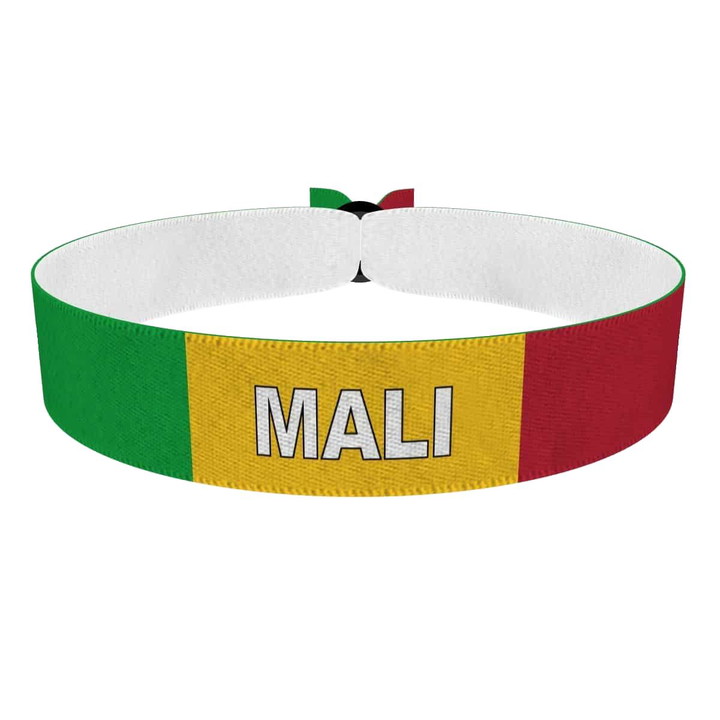 Zum Produkt Mali Flagge mit Ländername Stoffarmband