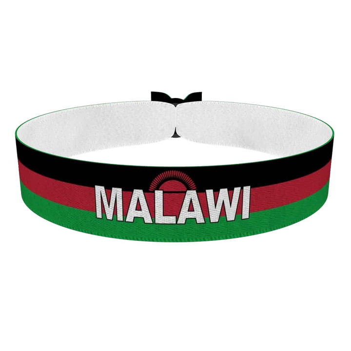 Zum Produkt Malawi Flagge mit Ländername Stoffarmband