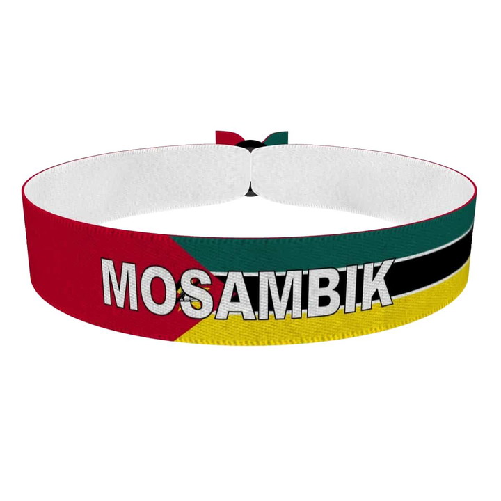 Zum Produkt Mosambik Flagge mit Ländername Stoffarmband