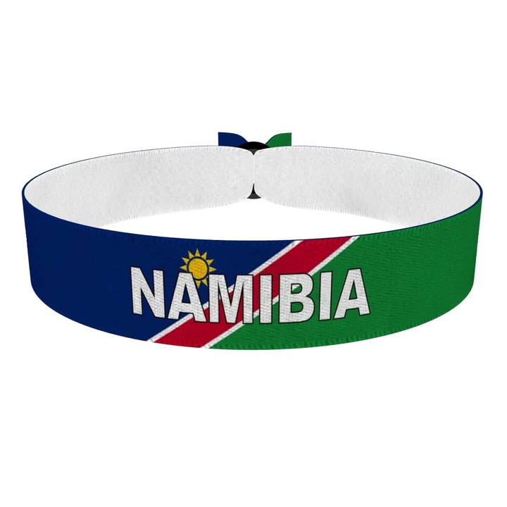Zum Produkt Namibia Flagge mit Ländername Stoffarmband