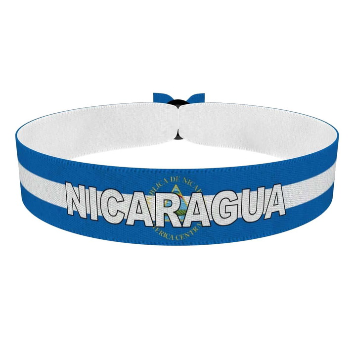 Zum Produkt Nicaragua Flagge mit Ländername Stoffarmband