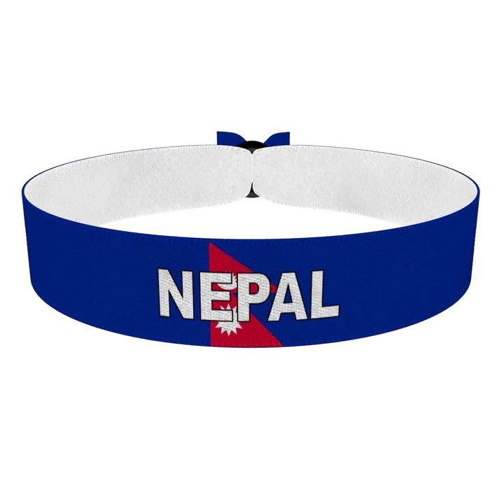 Zum Produkt Nepal Flagge mit Ländername Stoffarmband