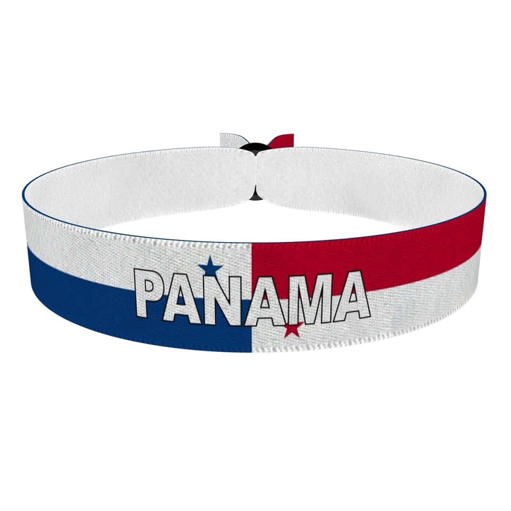 Zum Produkt Panama Flagge mit Ländername Stoffarmband