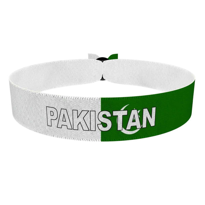 Zum Produkt Pakistan Flagge mit Ländername Stoffarmband