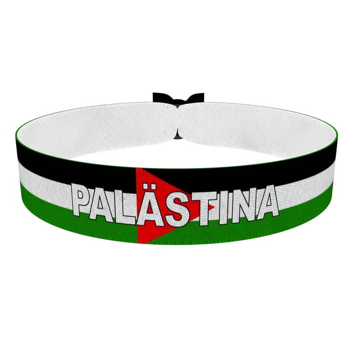 Zum Produkt Palästina Flagge mit Ländername Stoffarmband
