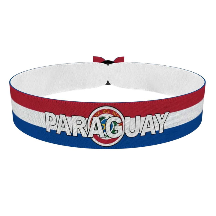Zum Produkt Paraguay Flagge mit Ländername Stoffarmband