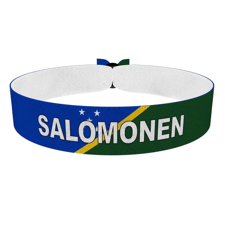 Zum Produkt Salomonen Flagge mit Ländername Stoffarmband