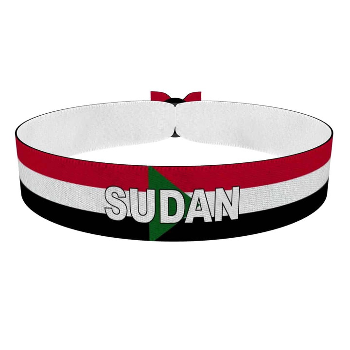 Zum Produkt Sudan Flagge mit Ländername Stoffarmband
