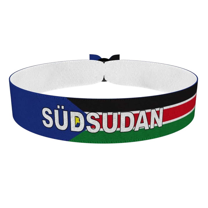Zum Produkt Südsudan Flagge mit Ländername Stoffarmband