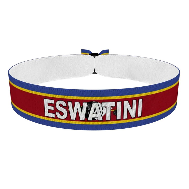 Zum Produkt Eswatini Flagge mit Ländername Stoffarmband