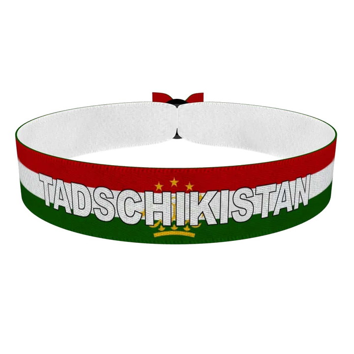 Zum Produkt Tadschikistan Flagge mit Ländername Stoffarmband
