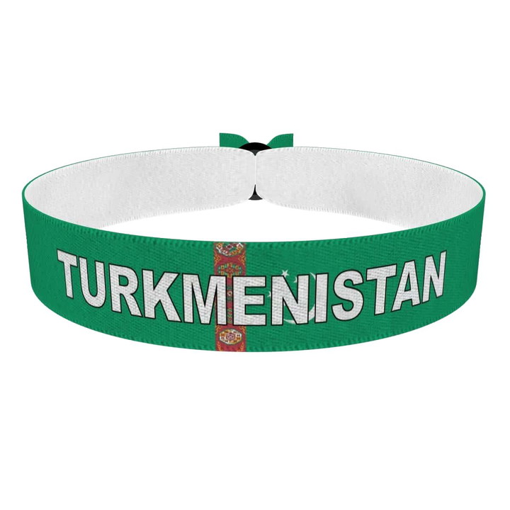 Zum Produkt Turkmenistan Flagge mit Ländername Stoffarmband