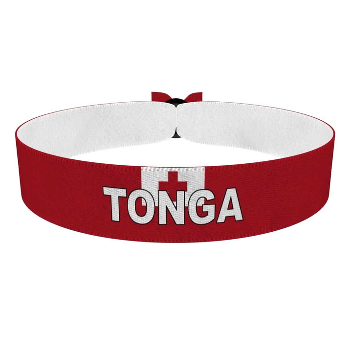 Zum Produkt Tonga Flagge mit Ländername Stoffarmband