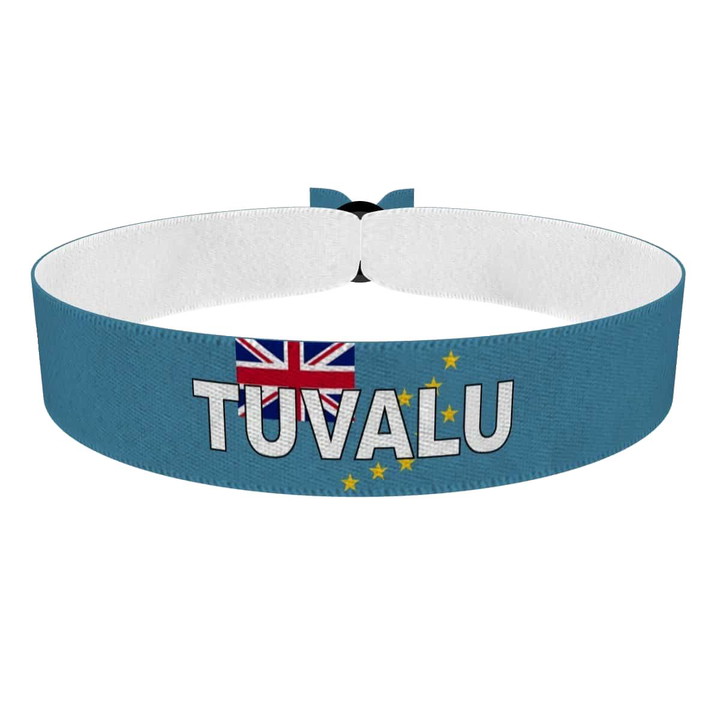 Zum Produkt Tuvalu Flagge mit Ländername Stoffarmband
