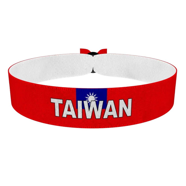 Zum Produkt Taiwan Flagge mit Ländername Stoffarmband