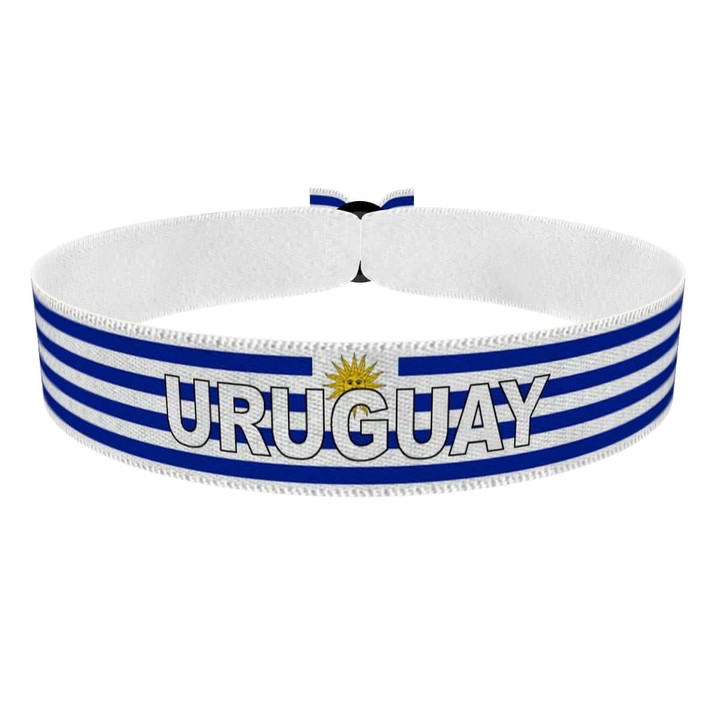 Zum Produkt Uruguay Flagge mit Ländername Stoffarmband