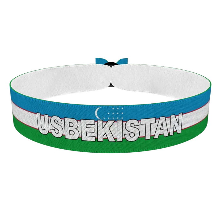 Zum Produkt Usbekistan Flagge mit Ländername Stoffarmband