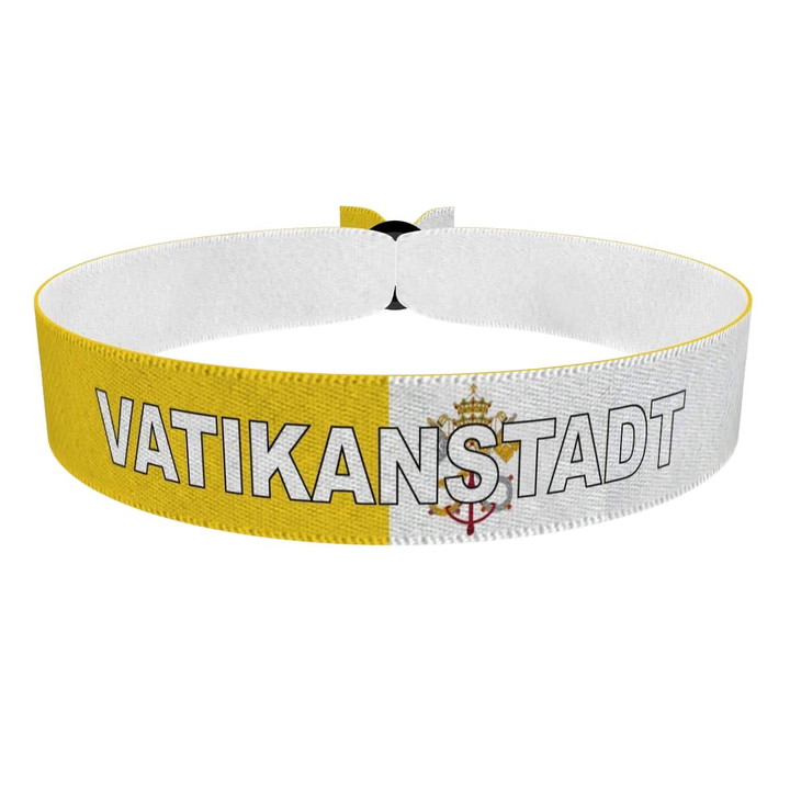 Zum Produkt Vatikanstadt Flagge mit Ländername Stoffarmband