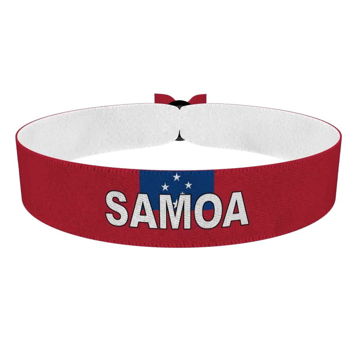Zum Produkt Samoa Flagge mit Ländername Stoffarmband