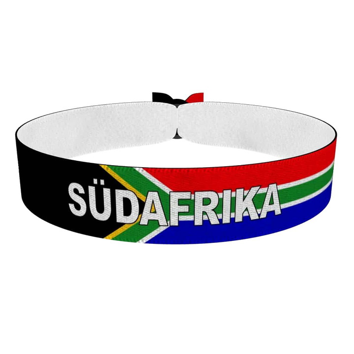Zum Produkt Südafrika Flagge mit Ländername Stoffarmband