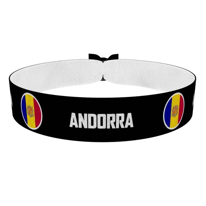 Zum Produkt Andorra runde Flaggen Stoffarmband